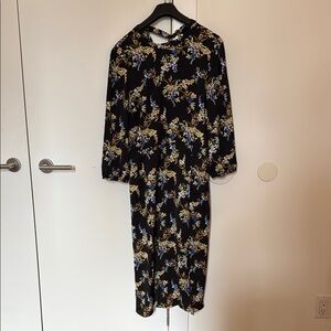 Banana Republic Pink and White Sheath Dress Long Sleeve Raglan